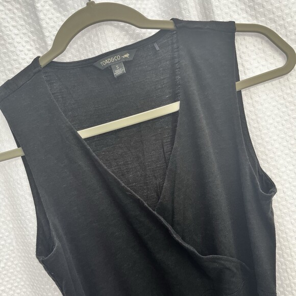 Toad&Co Dresses & Skirts - Toad & Co. Women’s Black Athleisure Faux Wrap Summer‎ Dress Small Classic LBD